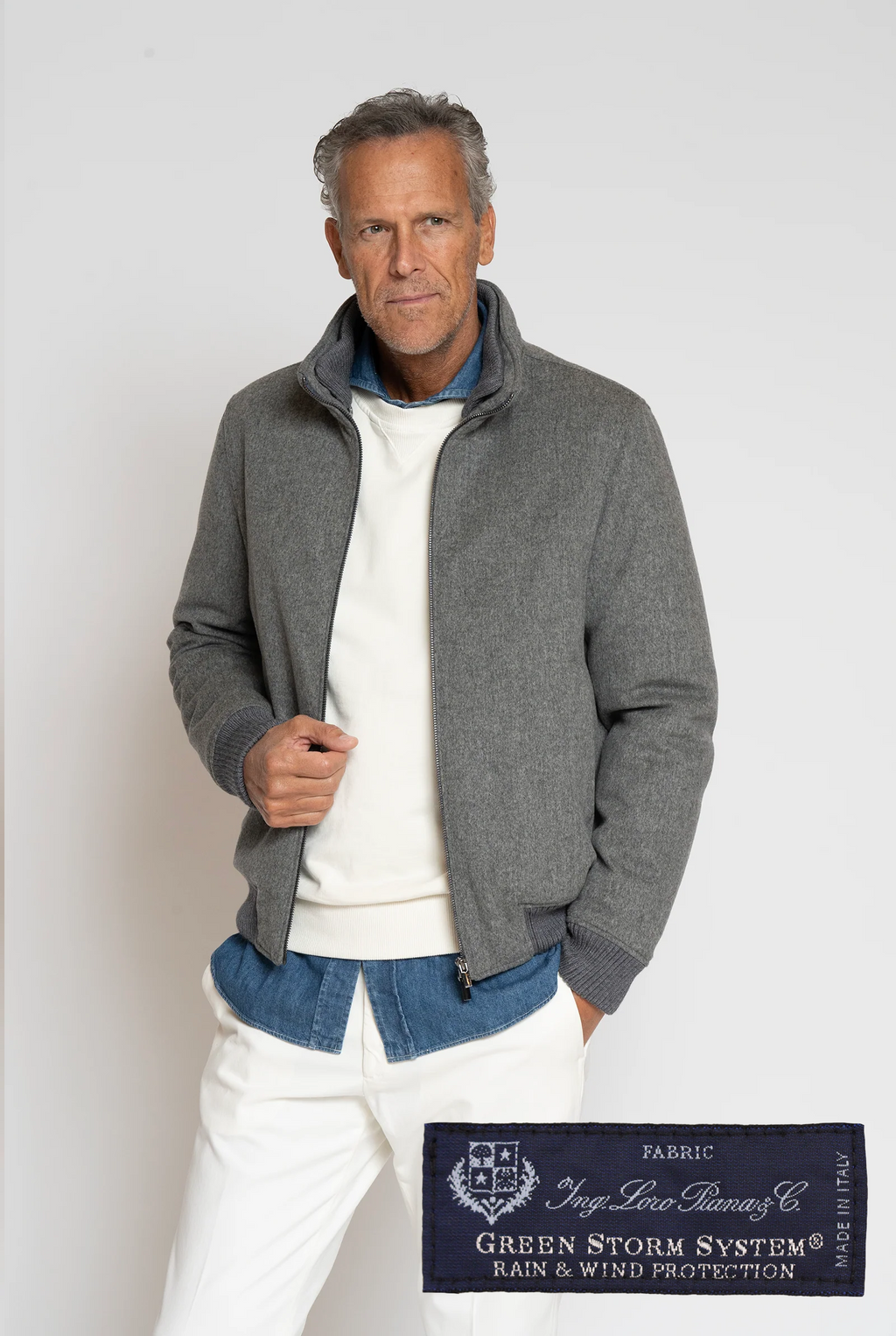 Jacket in Loro Piana Storm System Wool and Cashmere fabric