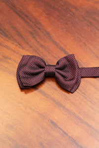 Burgundy piquet micro jaquard silk bow tie