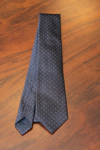 Navy piquet micro jaquard silk tie