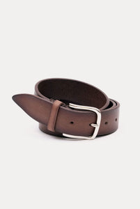 Sporty belt in mud aged leather