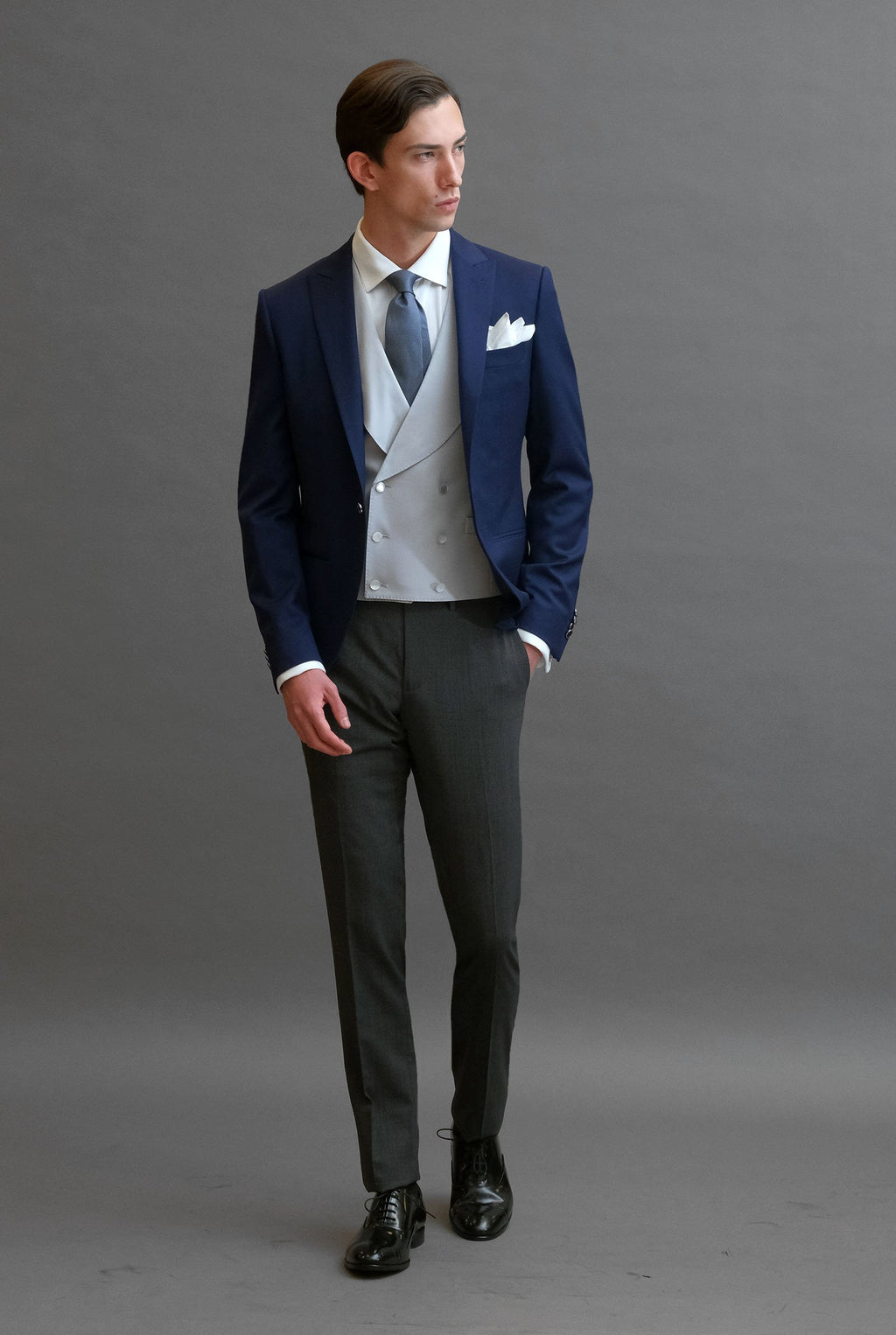 Giacca Mezzo thight rever a lancia mono petto blu – Modesto Bertotto