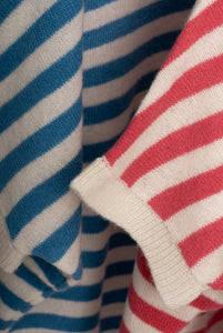 Single Size Cashmere T-Shirt Cream and Fuchsia