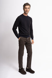 Pantalone Jogger in Cotone Stretch color Marrone