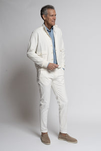 Felpa in Cotone Leggera abbottonata  Crema