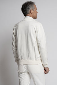 Felpa in Cotone Leggera abbottonata  Crema