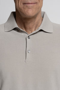 Polo in Maglia di Cotone Beige