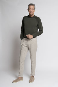 Maglia Girocollo in Cotone Verde Militare