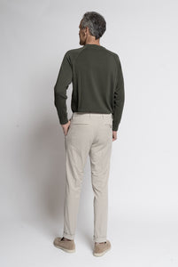 Maglia Girocollo in Cotone Verde Militare