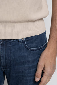 Polo in Maglia di Cotone Crema