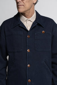 Overshirt in Cotone Tela Genova color Blu