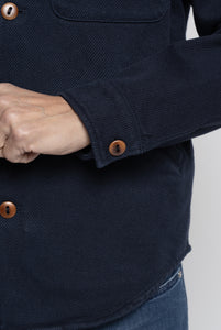Overshirt in Cotone Tela Genova color Blu