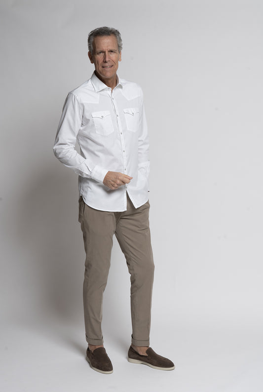 Bolzonella Shirt in White Denim