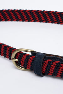 Cintura Elastica Intrecciata Blu e Rosso