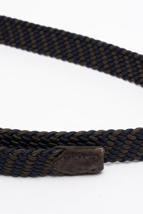 Cintura Elastica Intrecciata Marrone e Blu