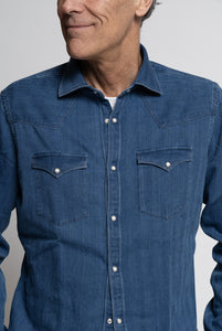 Bolzonella-Hemd aus blauem Denim