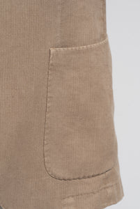 Beige Micro-Effect Cotton and Linen Blazer
