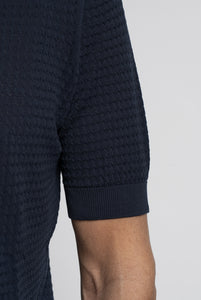 Polo in Maglia di Cotone Navy