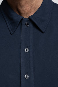 Polo in Piquet di Cotone Tela Genova Color Blu