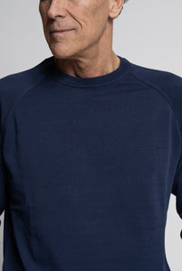 Maglia Girocollo in Cotone Blu