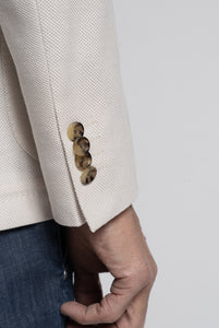 Blazer in Jersey Microeffetto Crema