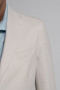 Blazer in Jersey Microeffetto Crema