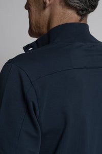 Leichtes Baumwoll-Sweatshirt mit Knopfleiste, Blau