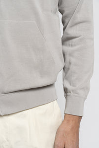 Felpa in Cotone Leggera con Zip Grigio Chiaro