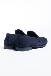 Mocassino in pelle scamosciata Blu