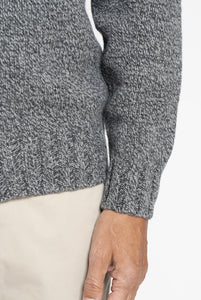 Cardigan Collo Alto in Lana Cashmere Grigio Melange