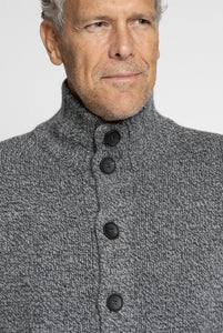 Cardigan Collo Alto in Lana Cashmere Grigio Melange