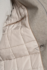 Field Jacket in Tessuto Loro Piana Beige Grigio Chiaro Melange - Realizzabile Anche Su Misura