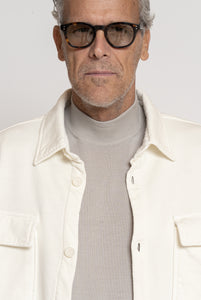 Overshirt In Cotone pesante Crema
