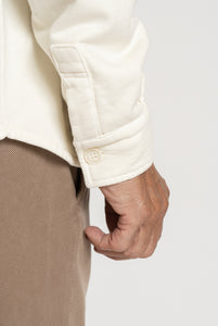 Overshirt In Cotone pesante Crema