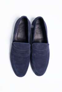 Mocassino in pelle scamosciata Blu