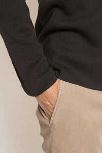 Dark Brown Merino Wool Knit Jacket