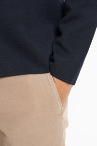 Giacca in Maglia in Lana Merino Navy