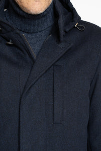 Giaccone in Tessuto Loro Piana Lana Cashmere Blu - Realizzabile Anche Su Misura