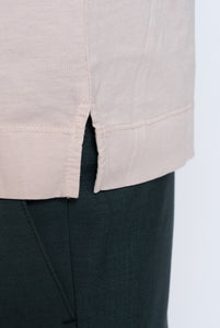 Polo in Cotton Jersey Sailor Collar Pale Pink