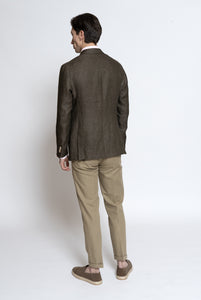 Brown Melange Linen Jacket