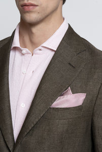 Brown Melange Linen Jacket