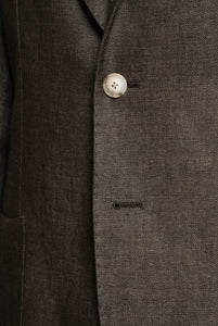 Brown Melange Linen Jacket