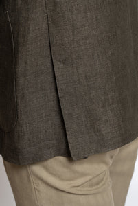Brown Melange Linen Jacket