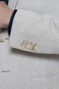 Giacca Maglia in Cotone Seta Micro Effetto Grigio Chiaro