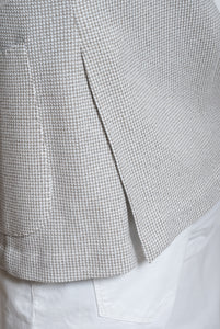 Giacca Maglia in Cotone Seta Micro Effetto Grigio Chiaro