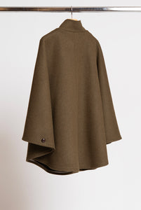 Mantella donna in tessuto Leichtfried Loden – Marrone