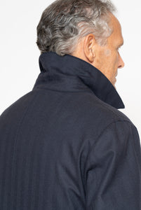 Cappotto in Lana Blu Navy con fodera staccabile