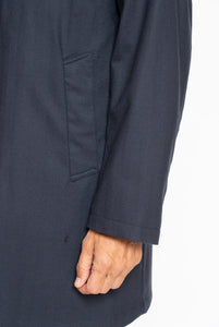 Cappotto in Lana Blu Navy con fodera staccabile