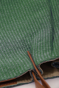 Vienna mini borsa in pelle e rafia intrecciata Verde