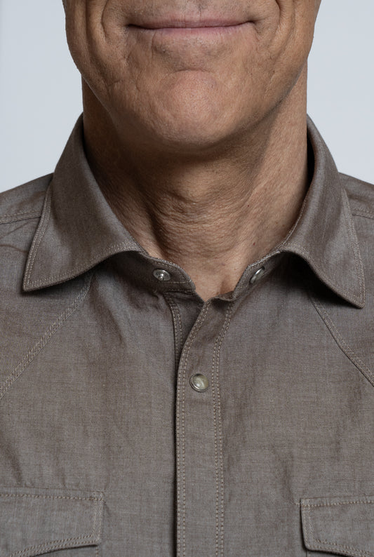 Bolzonella Shirt in White Denim
