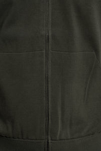 Gilet in Cotone con Tasche frontali e Zip Verde Militare